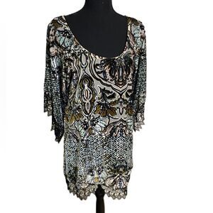 #121 LUCY LOVE Velvet Embossed Retro Look Mini dress
